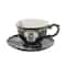 Assorted 7oz. Skull & Roses Ceramic Teacup & Saucer Set, 1pc. by Ashland®